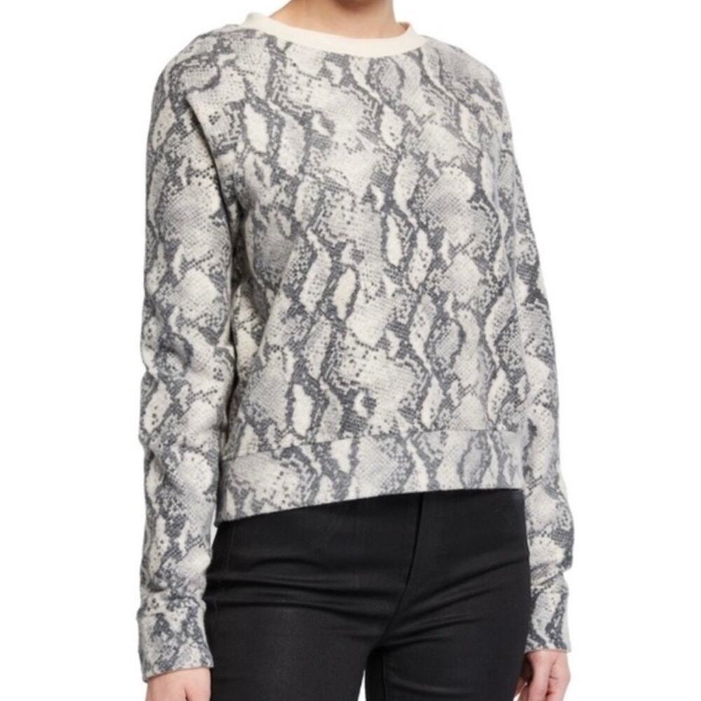 Paige Python Snake Print Sweater Cream Black Neutral Mob Wife Animal Print MED